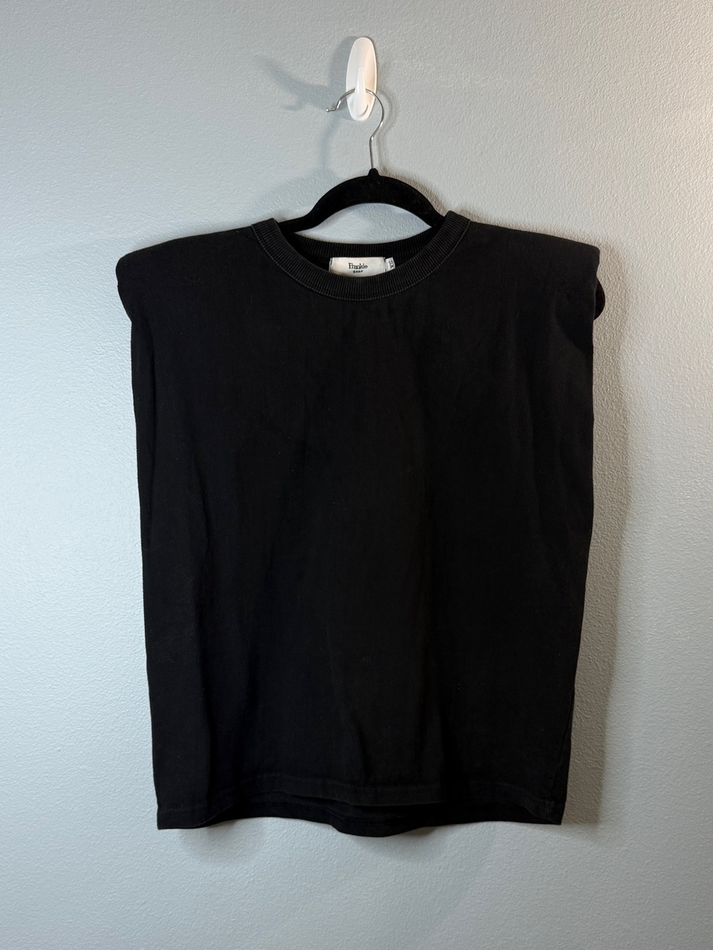 The Frankie Shop Eva Padded Shoulder Muscle Tee Black Size XS